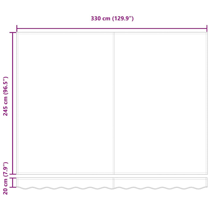 Manuell Utrekkbar Markise Grønn og Gul 350 x 250 cm