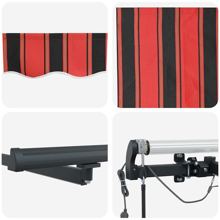 Automatisk Uttrekkbar Markise med LED Oransje og Brun 400x300 cm