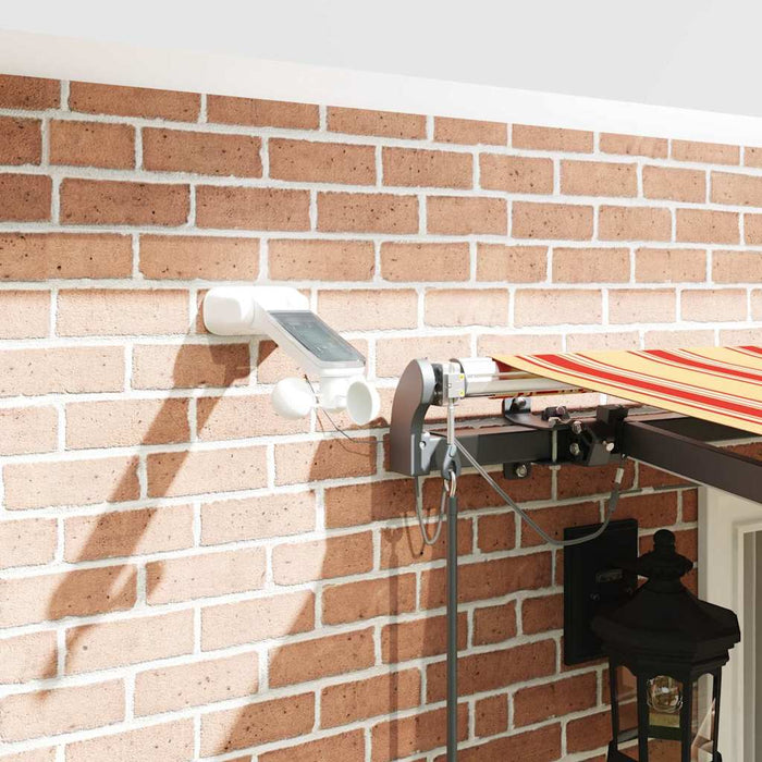 Automatisk uttrekkbar markise med LED i gult og oransje 400x300 cm