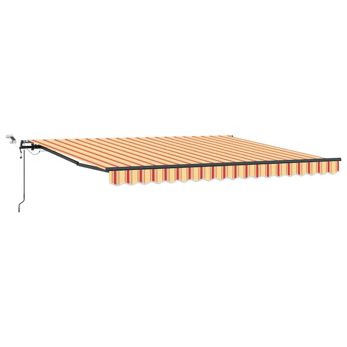 Automatisk uttrekkbar markise med LED i gult og oransje 400x300 cm
