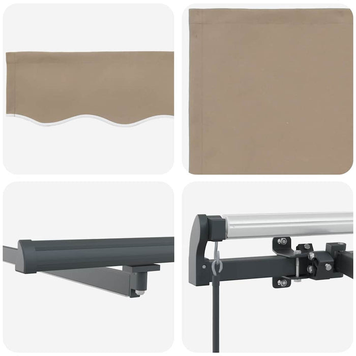 Manuell Uttrekkbar Markise med LED Beige 400x300 cm, vidaXL Markise Erstatningsstoff for 4x3 m Ramme Beige