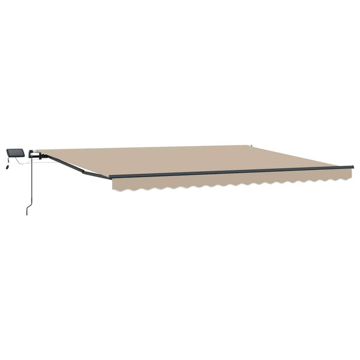 Manuell Uttrekkbar Markise med LED Beige 400x300 cm, vidaXL Markise Erstatningsstoff for 4x3 m Ramme Beige