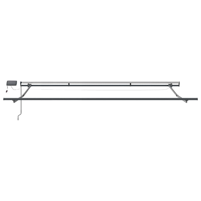 manuell uttrekkbar markise med LED Hvit 400x300 cm, vidaXL markise erstatningsstoff for 4x3 m ramme Hvit