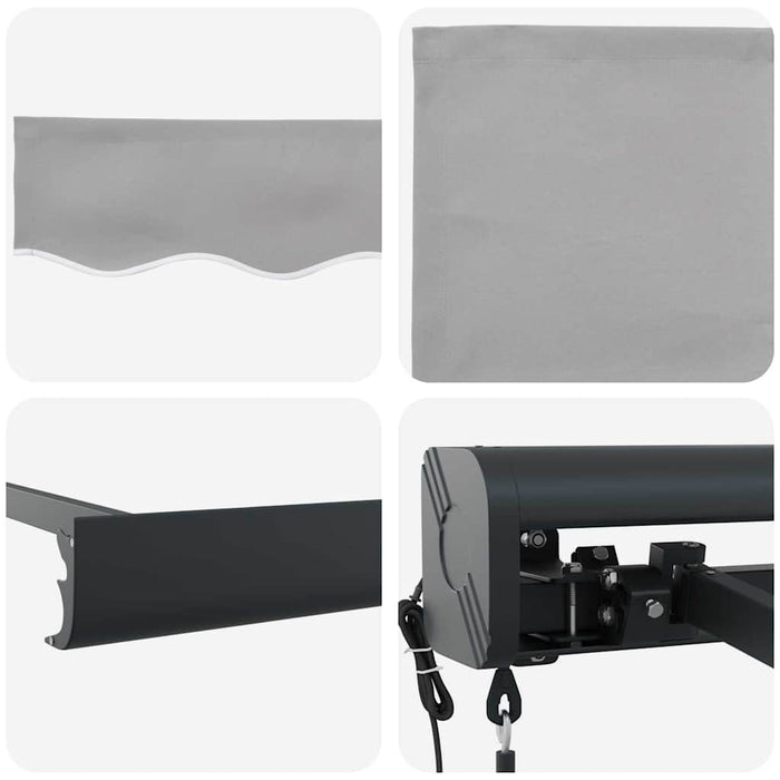Automatisk Uttrekkbar Markise Lysegrå 400x300 cm, vidaXL Markise Erstatningsstoff for 4x3 m Ramme Lysegrå