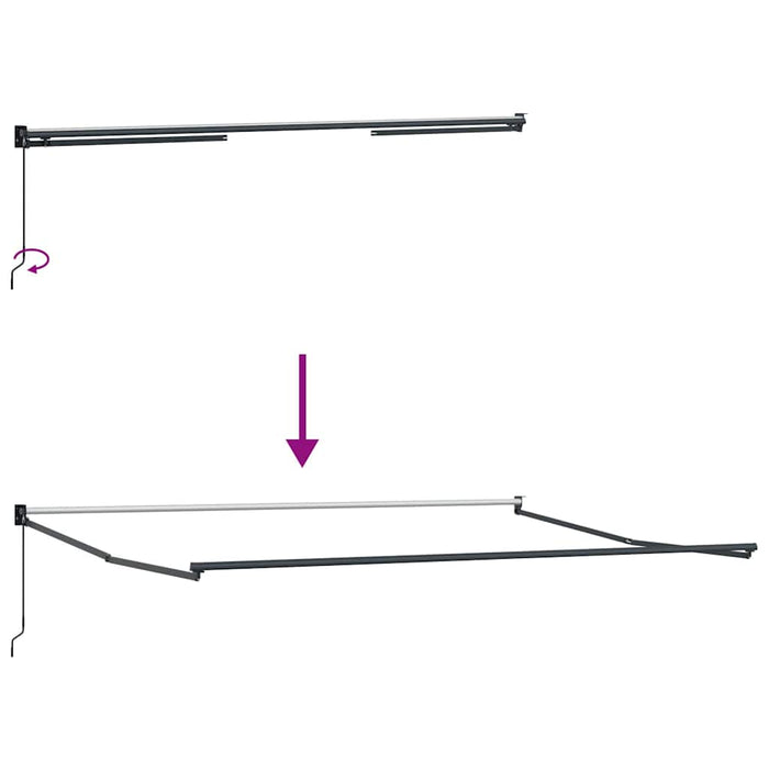 Automatisk uttrekkbar markise i gul og oransje 400x350 cm