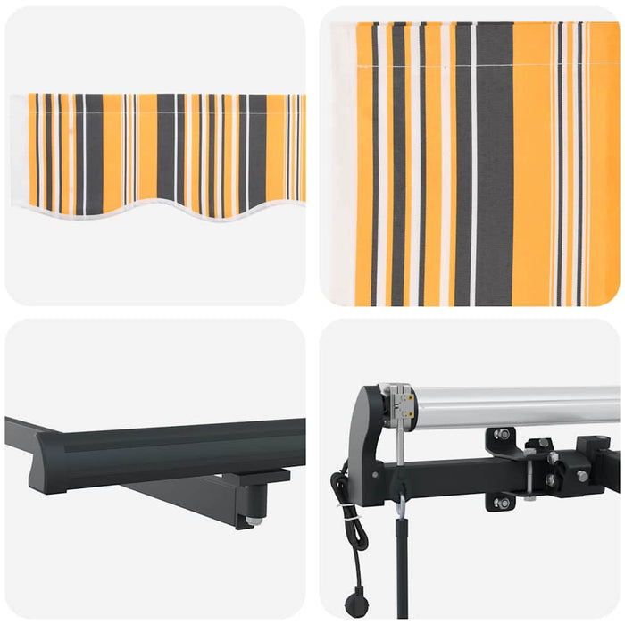 Automatisk uttrekkbar markise med multicolor stripe 400x350 cm