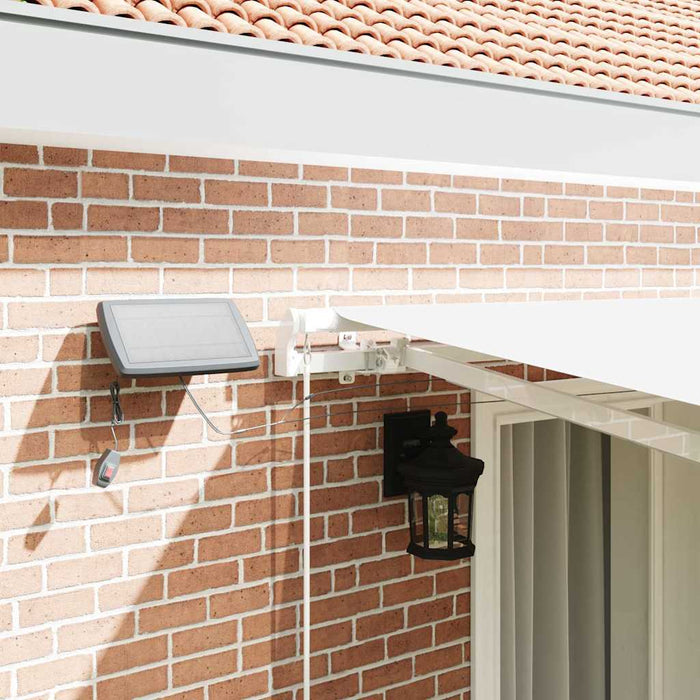 Manuell Uttrekkbar Markise med LED Hvit 400x350 cm, vidaXL Markise Erstatningsstoff for 4x3.5 m Ramme Hvit