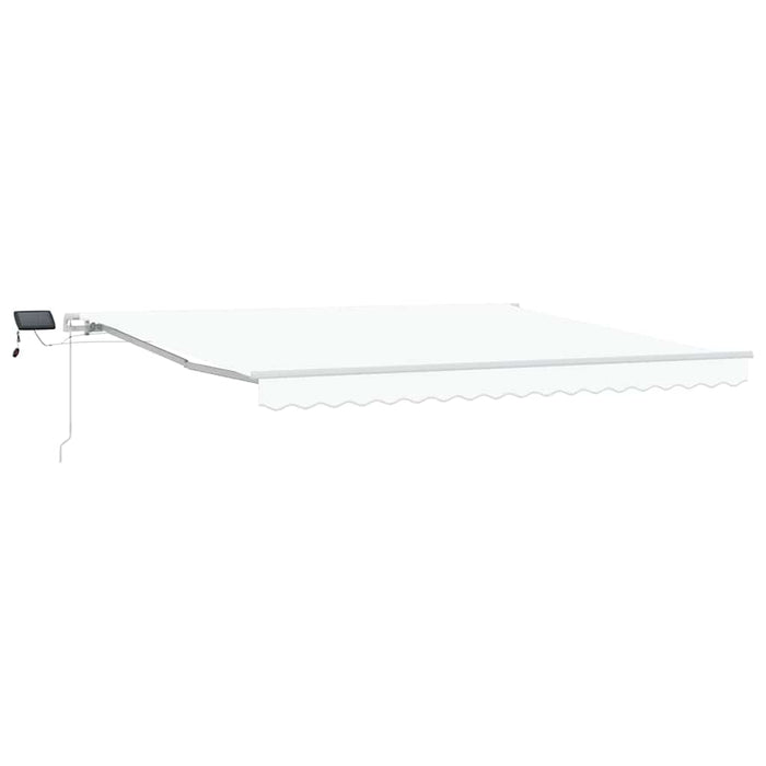 Manuell Uttrekkbar Markise med LED Hvit 400x350 cm, vidaXL Markise Erstatningsstoff for 4x3.5 m Ramme Hvit