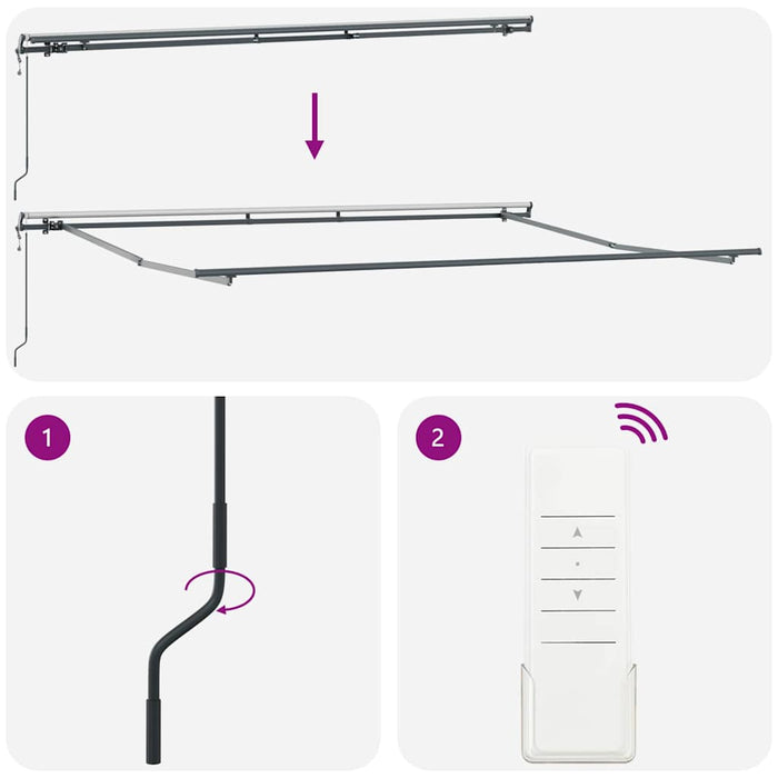 Automatisk Uttrekkbar Markise Hvit 400x350 cm, vidaXL Markiseduk for 4x3,5 m Ramme Hvit