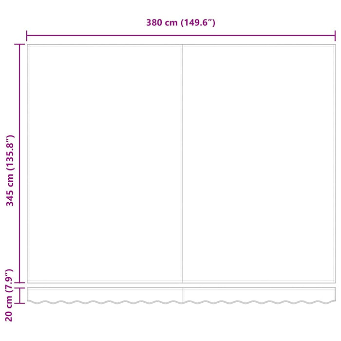 manuell uttrekkbar markise rød 400x350 cm, vidaXL markiserestatningsstoff for 4x3,5 m ramme rød