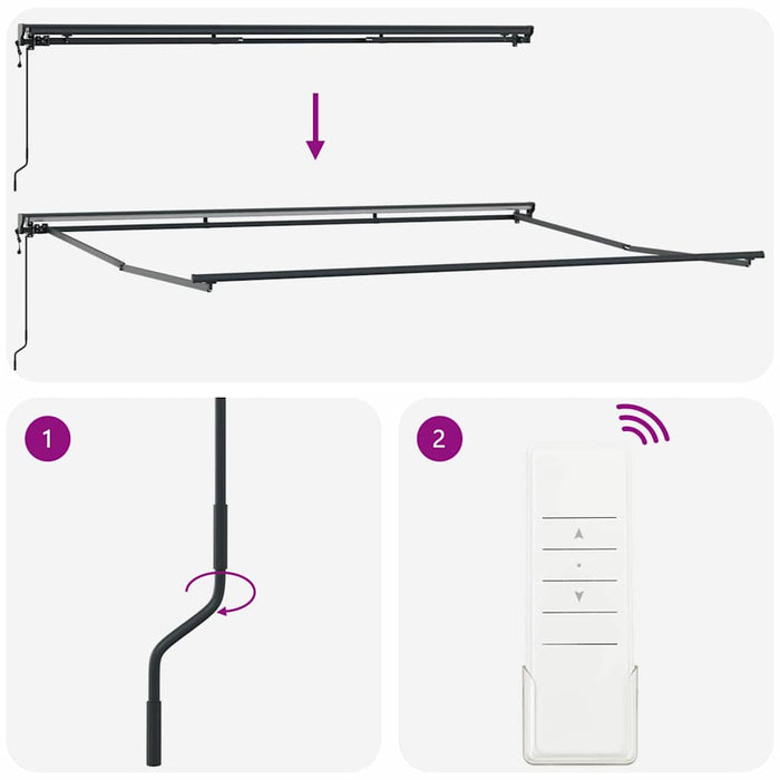 Innvendbar Markise Gul og oransje 450x300 cm stoff