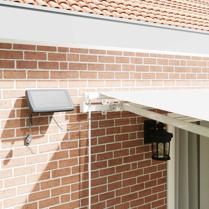 Manuell uttrekkbar markise med LED Hvit 450x300 cm, vidaXL Markise erstatningsstoff for 4.5x3 m ramme Hvit