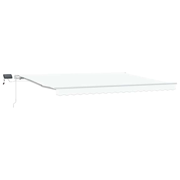 Manuell uttrekkbar markise med LED Hvit 450x300 cm, vidaXL Markise erstatningsstoff for 4.5x3 m ramme Hvit