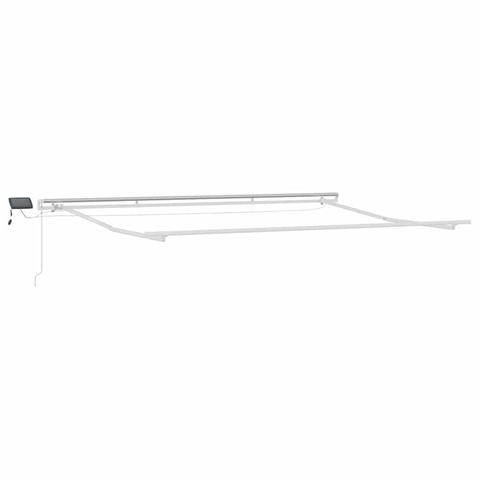 Manuell uttrekkbar markise med LED Hvit 450x300 cm, vidaXL Markise erstatningsstoff for 4.5x3 m ramme Hvit
