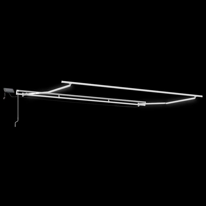 Manuell uttrekkbar markise med LED Hvit 450x300 cm, vidaXL Markise erstatningsstoff for 4.5x3 m ramme Hvit