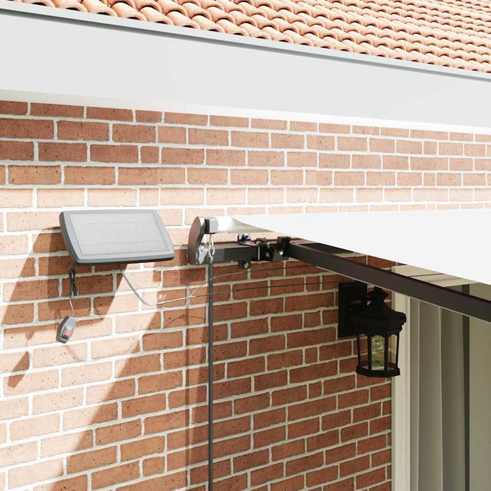 Manuell Uttrekkbar Markise med LED Hvit 450x300 cm, vidaXL Markise Erstatningsstoff for 4.5x3 m Ramme Hvit