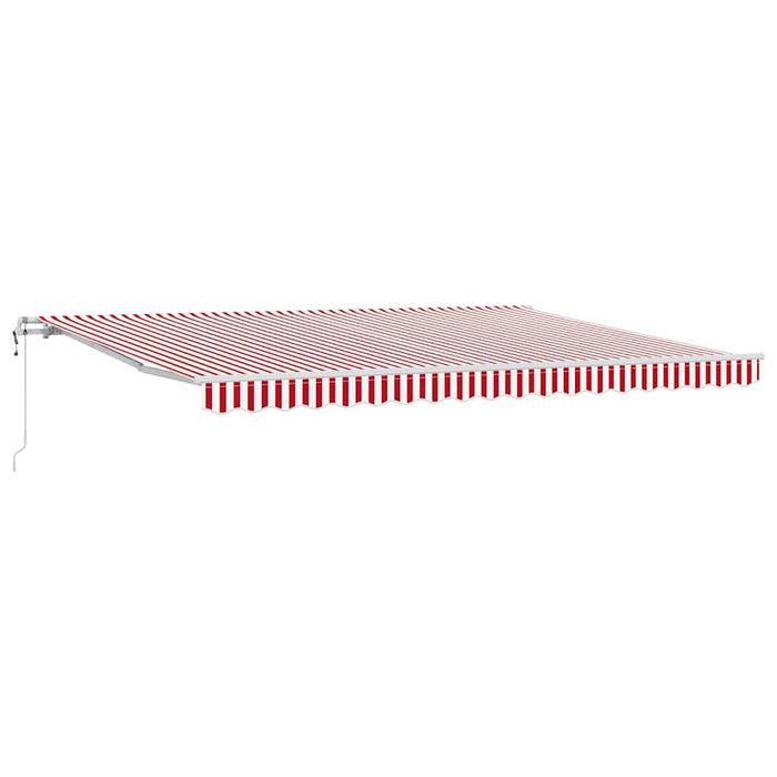 Automatisk Uttrekkbar Markise Rød og Hvit Stripe 450x350 cm