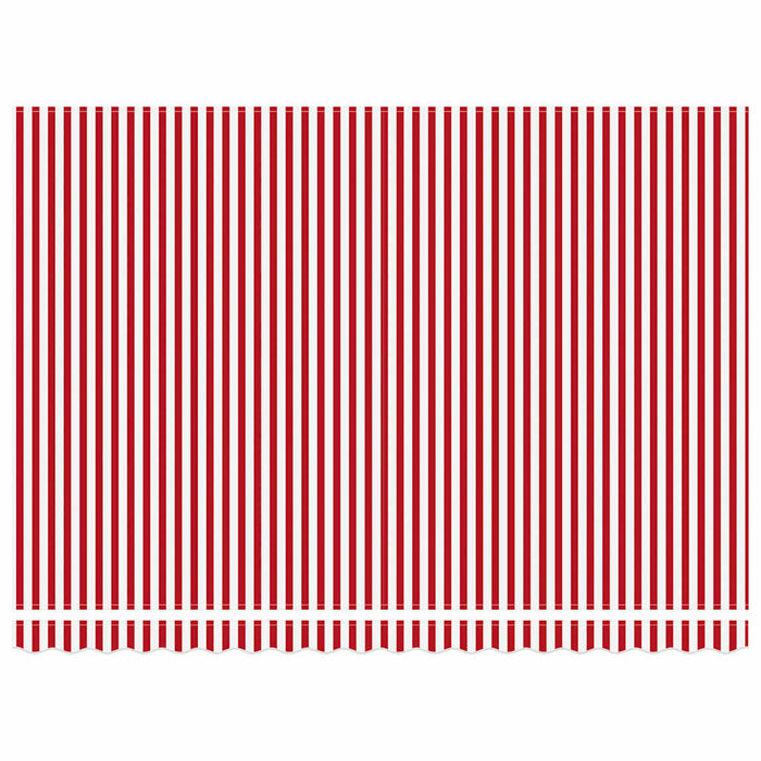 Automatisk Uttrekkbar Markise Rød og Hvit Stripe 450x350 cm