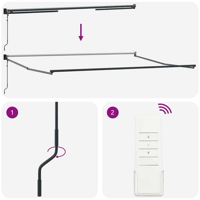 Automatisk Utfellbar Markise Krem og Oransje 500x300 cm