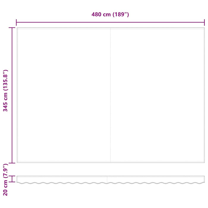 Manuell uttrekkbar markise gul og oransje 500x350 cm