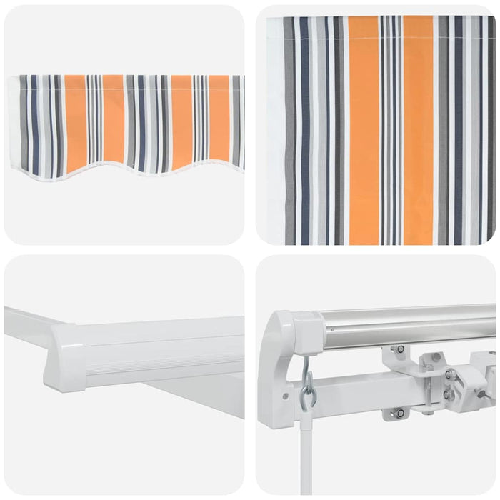 Manuell Uttrekkbar Markise Flerfarget Stripe 600x300 cm