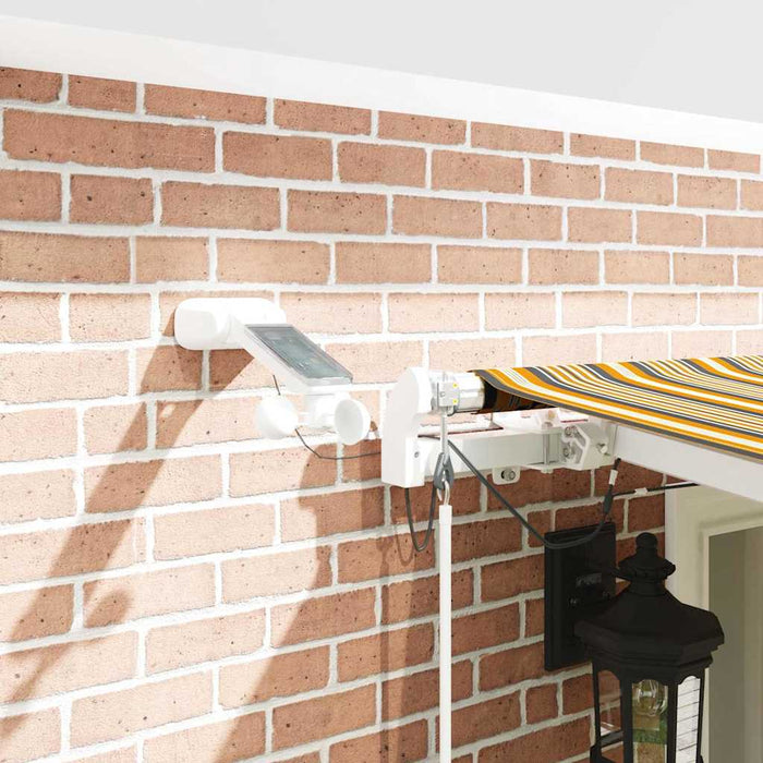 Automatisk Utstrykksmarkise med LED, Flerfarget Stripe, 600 x 300 cm