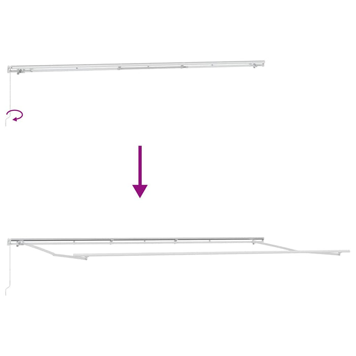 Manuell Utrekkbar Markise Gul og Oransje 600x350 cm