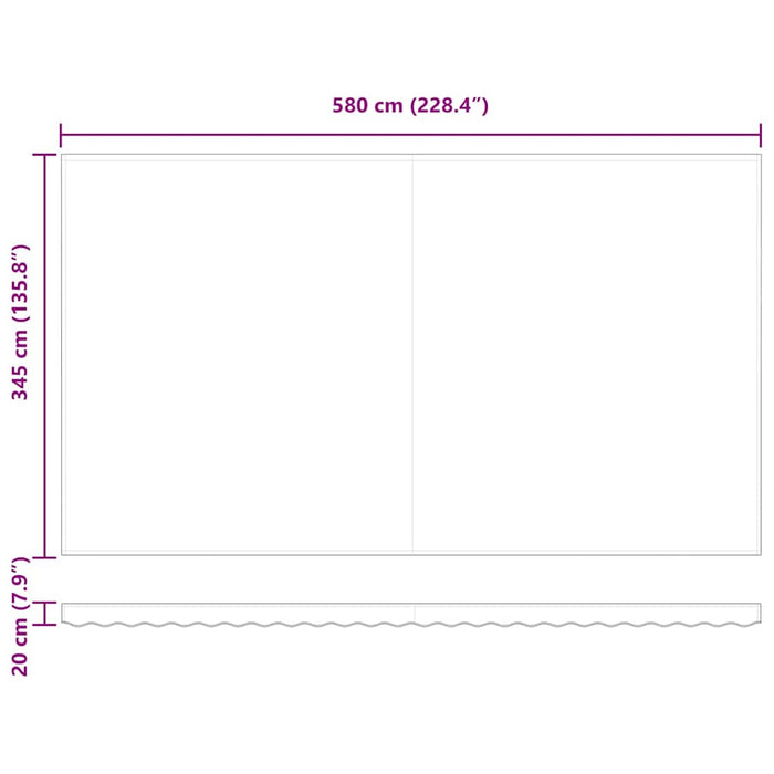Innvendbar Markise gul og oransje 600 × 350 cm Akrylblanding