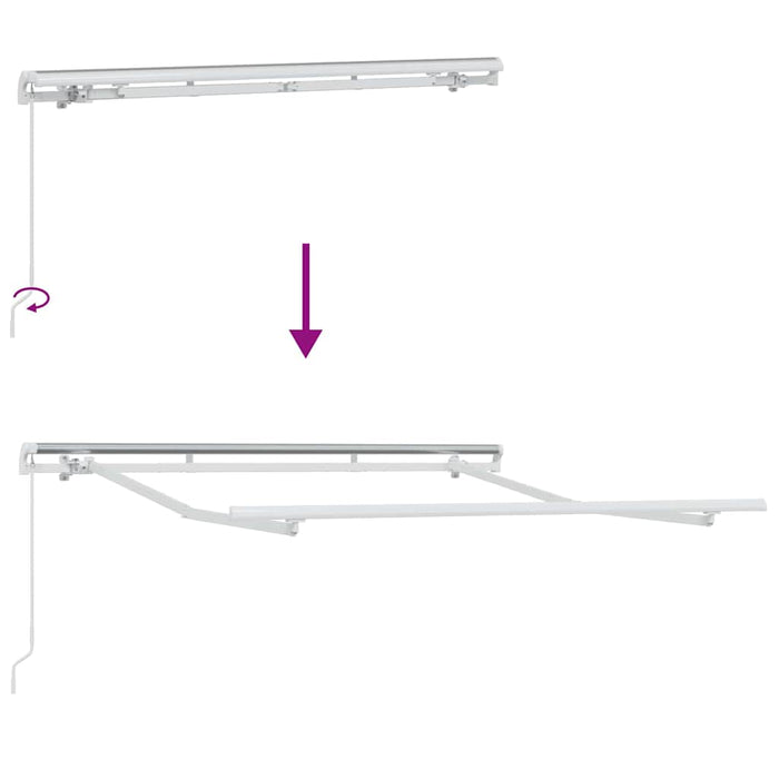 Markiseramme Hvit 2.5 x 2 m Metall