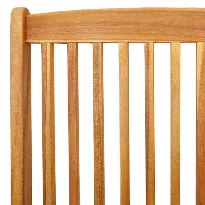 Sammenleggbare Hage Stoler med Grå Pute 8 stk Massivt Akasietre