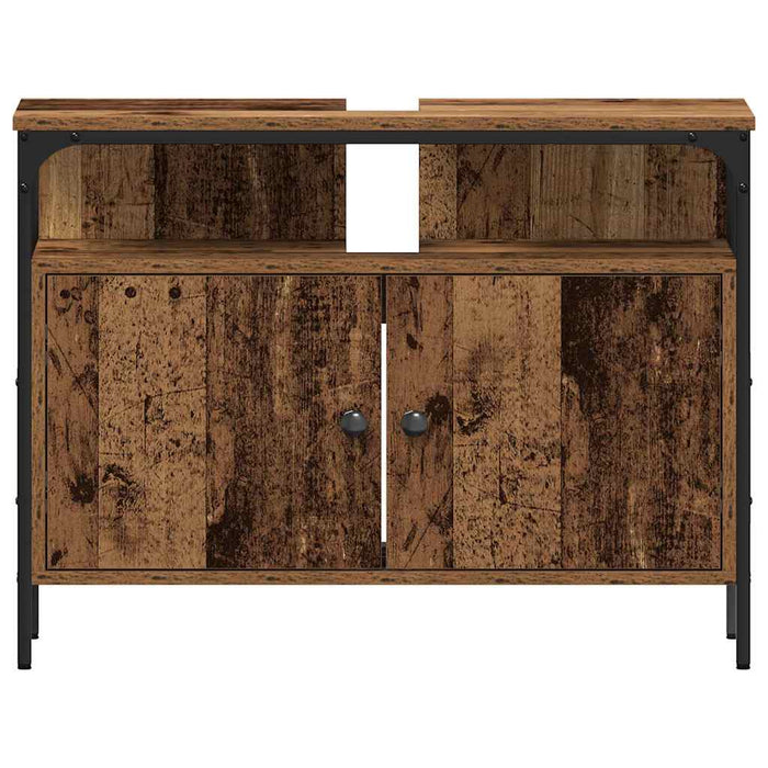 Baderomsspeilskap med hylle med dør 3 pcs Brun Konstruert tre