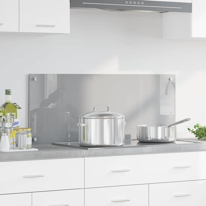 Kjøkken Backsplash Lysegrå 100x40x0,6 cm Herdet Glass