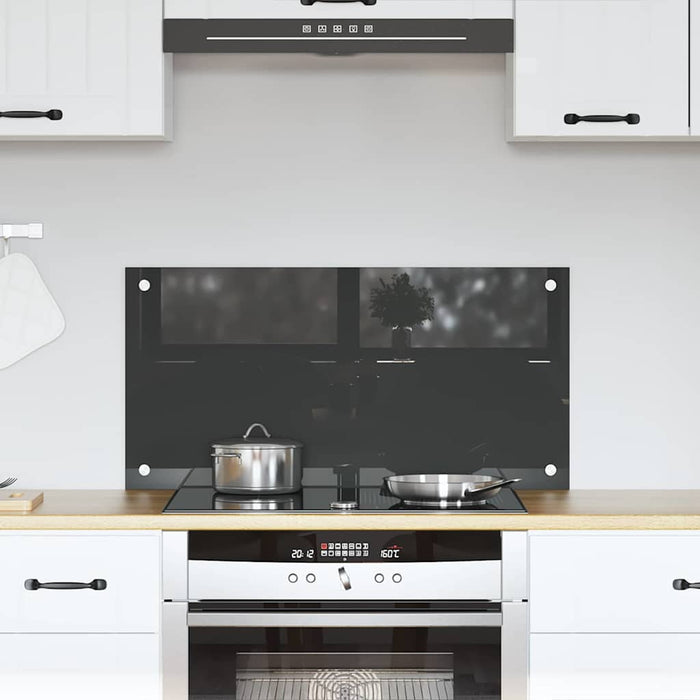 Kjøkken Backsplash Mørkegrå 80x40x0,6 cm Herdet Glass