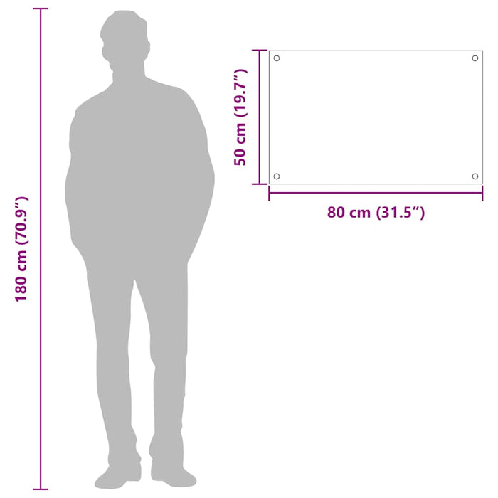 Mørkegrå Kjøkkenbaksplash 80x50x0.6 cm Herdet Glass