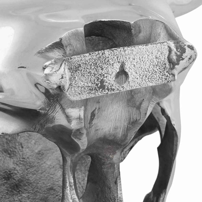 Veggmontert Bullehode Sølv 34x13x53 cm Aluminium