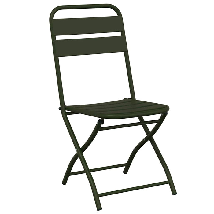 3-delt sammenleggbart bistrosett mørkegrønn stål