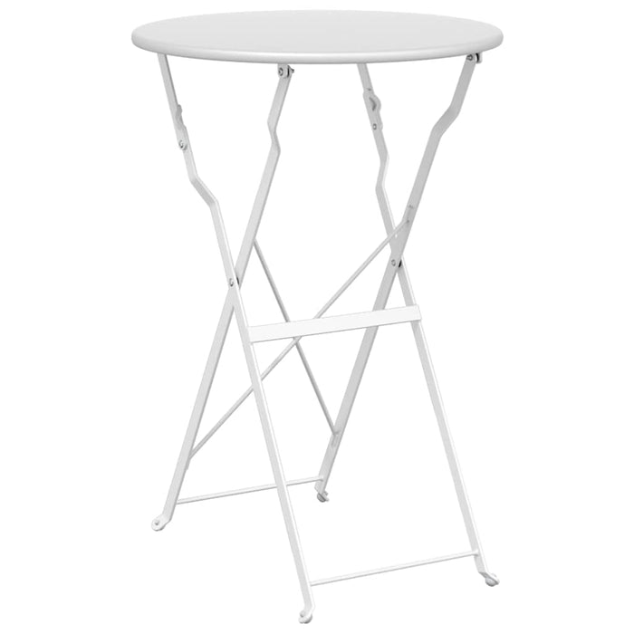 Sammenleggbar Bistrobord Hvit Ø50x71 cm Pulverlakkert Stål
