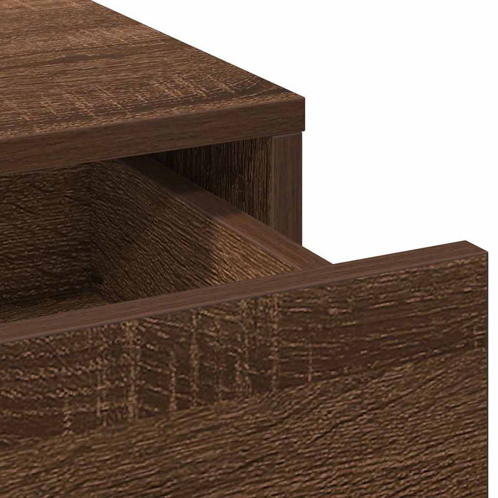 Sminkebord med skuff brun eik 78.5 x 41 x 135 cm Konstruert tre