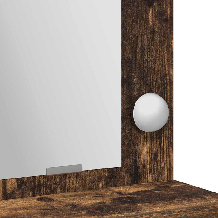 Sminkebord med hylle Røkt eik 79 x 41 x 135 cm Konstruert tre