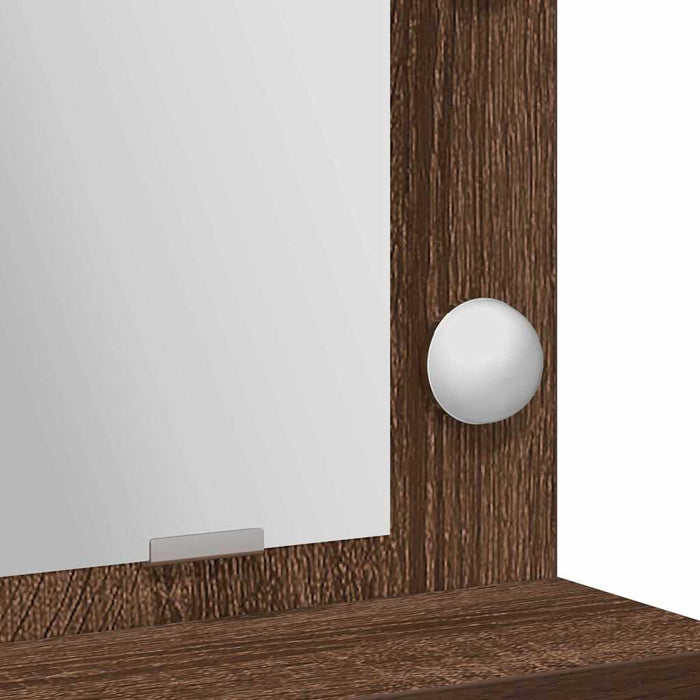 Sminkebord med hylle Brun Eik 79 x 41 x 135 cm Konstruert tre