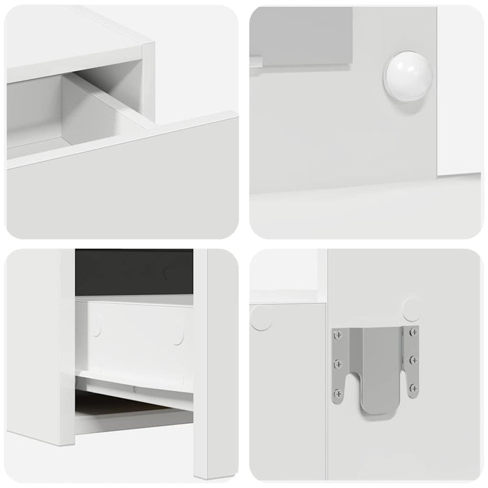 Sminkebord med skuff Hvit 83 x 40 x 70 cm Konstruert tre