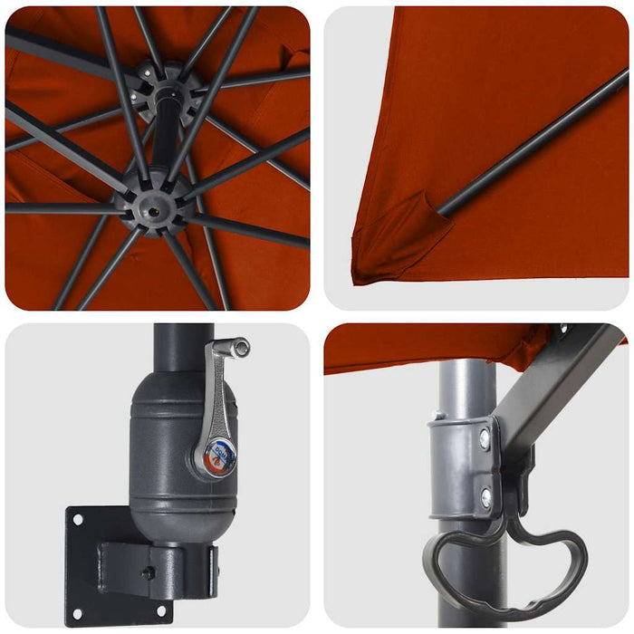 Cantilever-parasoll Terracotta Polyester Stor Vippbar