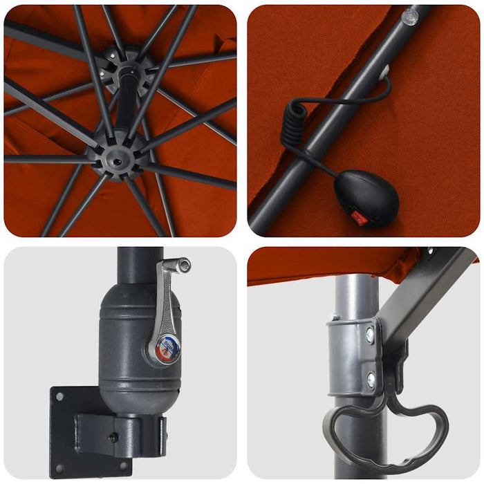 Hageparasol Terrakotta 248.5 x 247.5 x 160 cm stoff