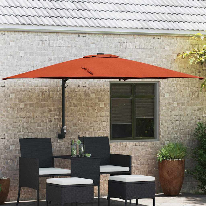 Hageparasol Terrakotta 248.5 x 247.5 x 160 cm stoff