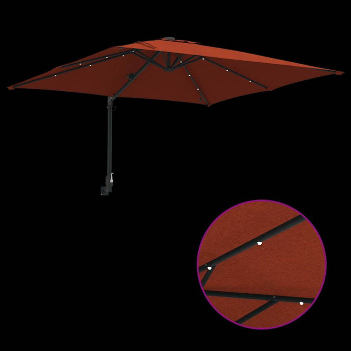 Hageparasol Terrakotta 248.5 x 247.5 x 160 cm stoff