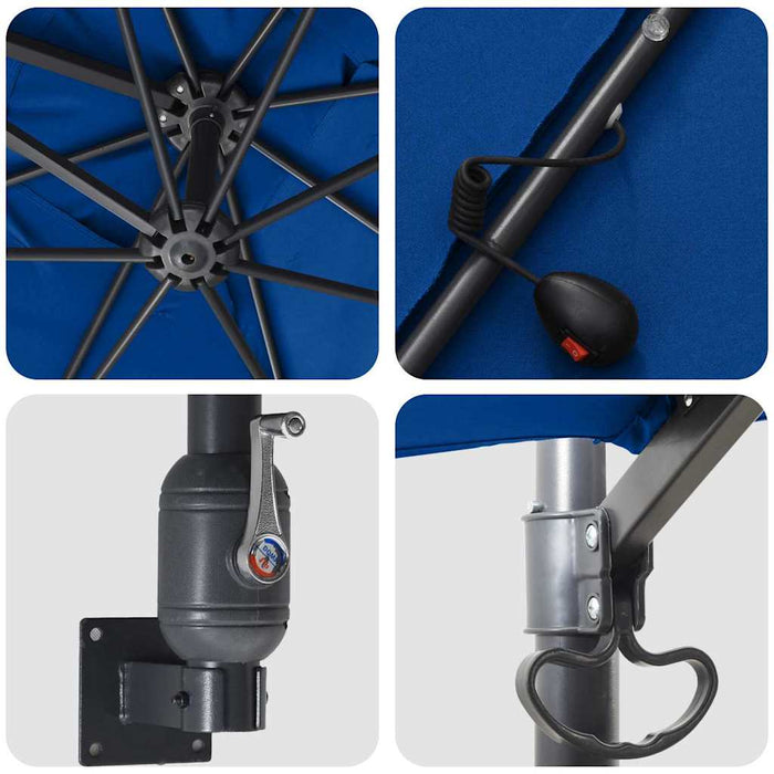 Hageparasol Azurblå 248.5 x 247.5 x 160 cm stoff