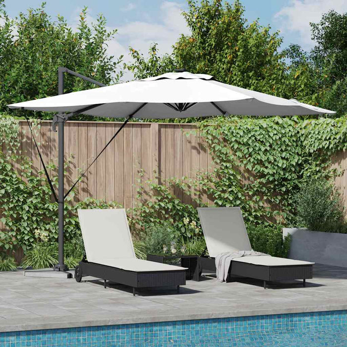 cantilever Roma parasoll med LED-lys Sand 286x285x270 cm Aluminium