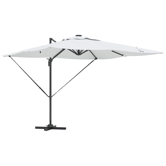 cantilever Roma parasoll med LED-lys Sand 286x285x270 cm Aluminium