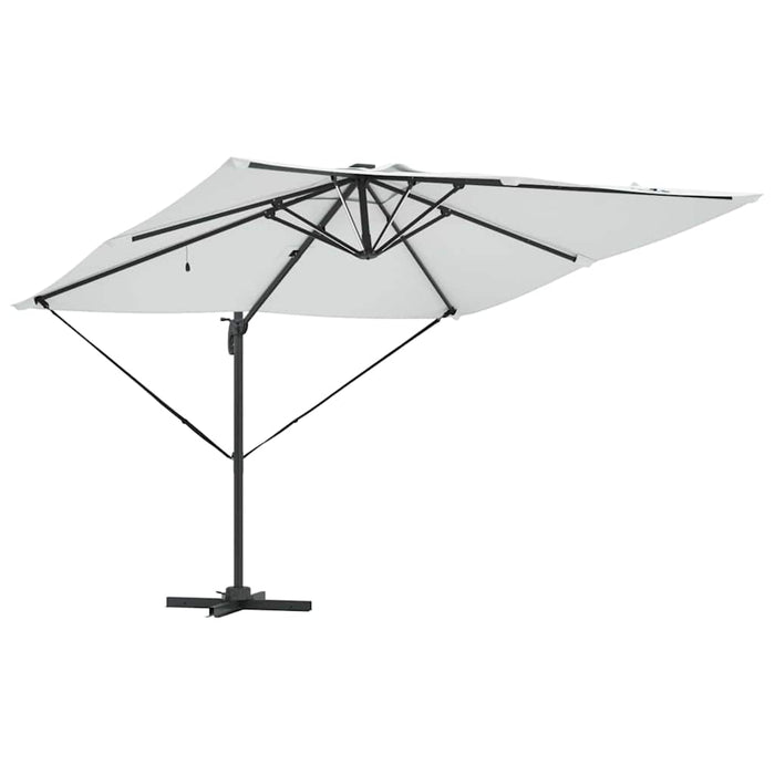 cantilever Roma parasoll med LED-lys Sand 286x285x270 cm Aluminium