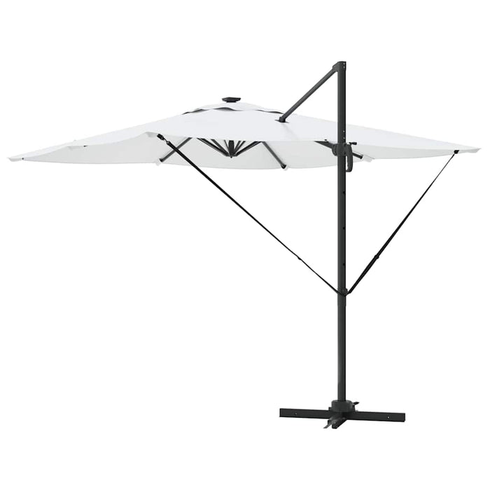 cantilever Roma parasoll med LED-lys Sand 286x285x270 cm Aluminium